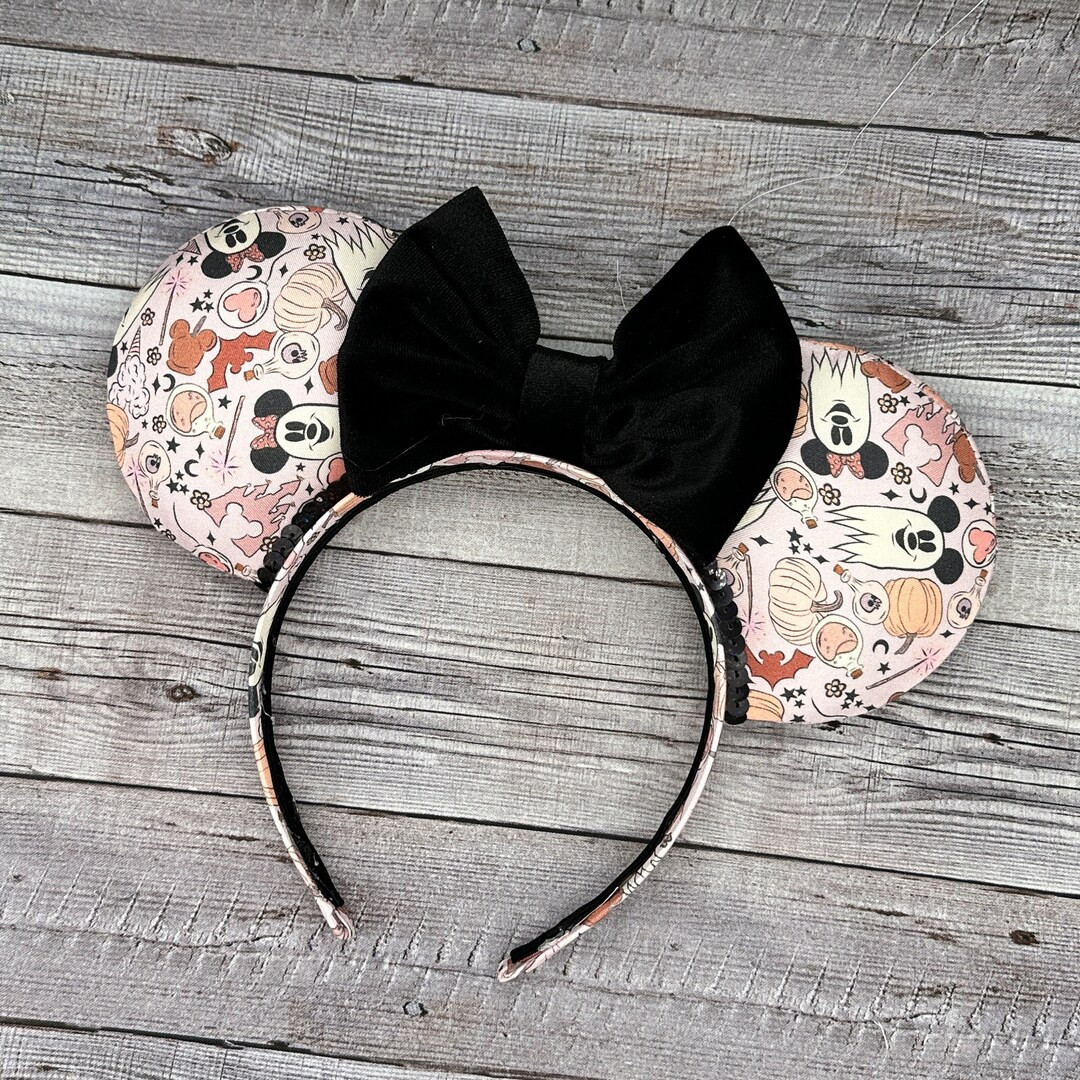 Boho Ghost Pink Halloweenmouse Ears Spiderweb, Minnie, Mouse, Jack O Lantern, World, Disneyland -... | Etsy (US)