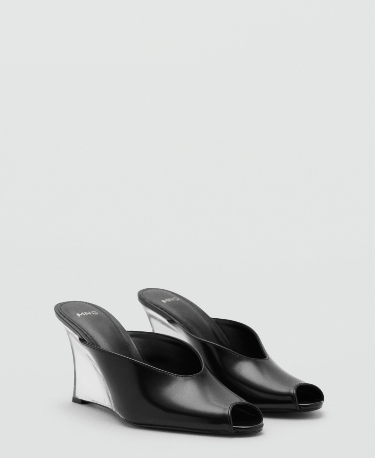 Mango Women's Combined Leather Wedge Shoes - Black | Macy's
