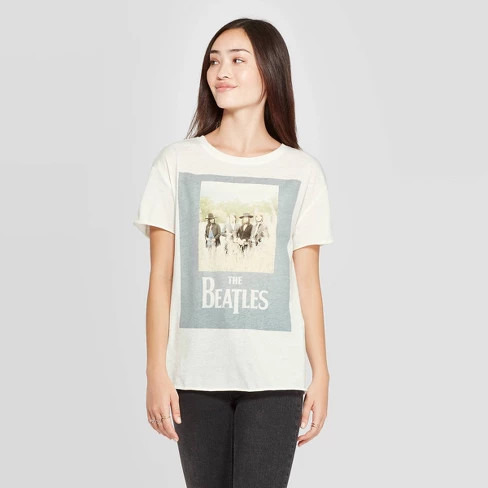Women's The Beatles Short Sleeve Graphic T-Shirt (Juniors') - White | Target