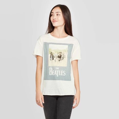 Women's The Beatles Short Sleeve Graphic T-Shirt (Juniors') - White | Target