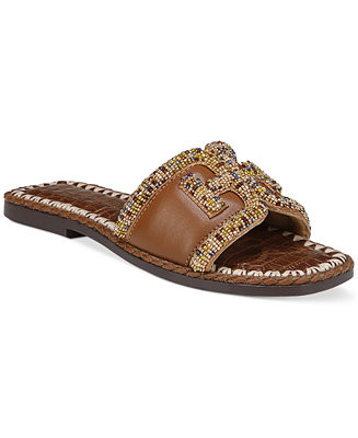 Sam Edelman Women's Fitz Beaded Slide Flat Sandals - Macy's | Macy's