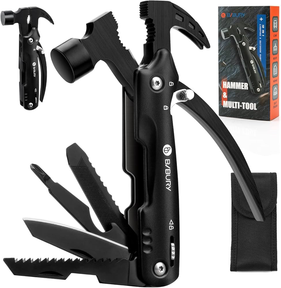 BIBURY Hammer Multitool, Christmas Stocking Stuffers for Men, 12-in-1 Survival Gear Outdoor Multi... | Amazon (US)