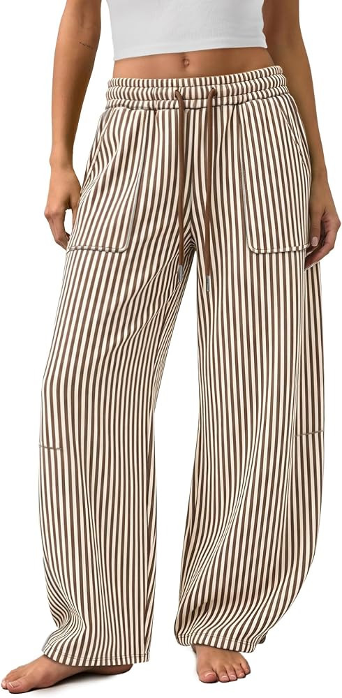 Barrel Sweatpants Women Baggy Wide Leg Sweat Pants with Pockets | Amazon (US)