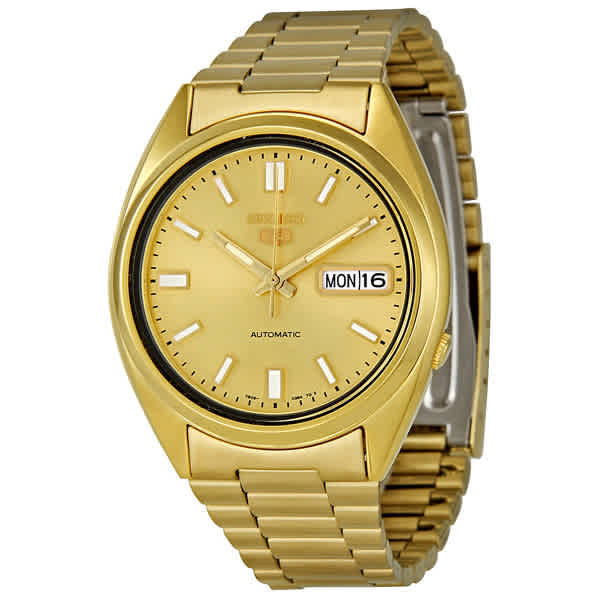 Seiko Series 5 Automatic Gold Dial Yellow Gold-tone Mens Watch SNXS80 | Jomashop.com & JomaDeals.com