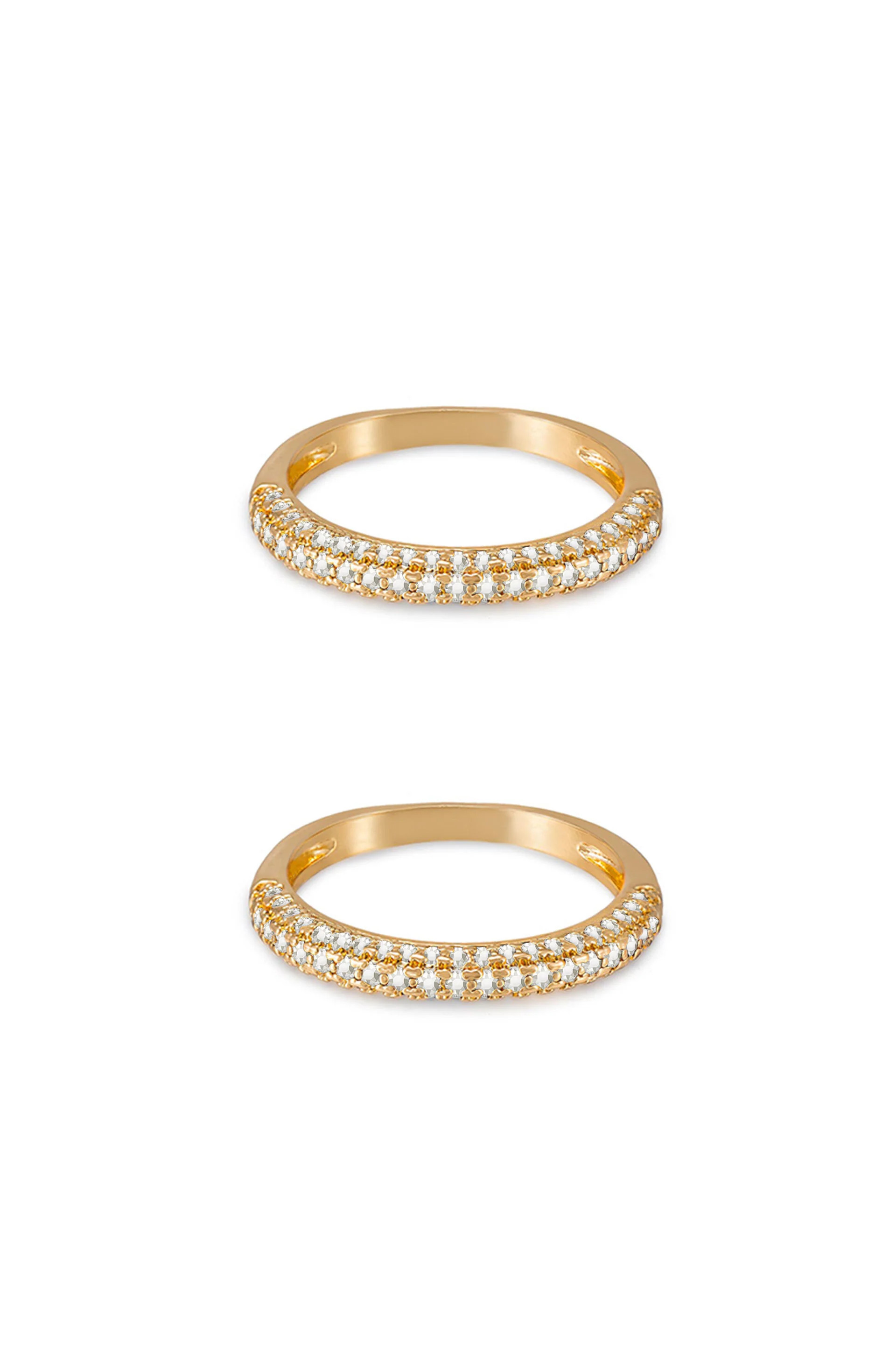 Simple Sparkle Band Ring Set | Ettika