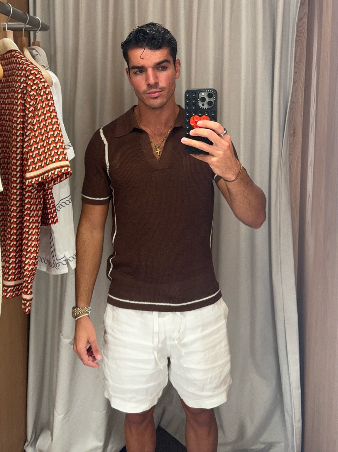 Spring / summer fits coming through 🌞🤎 brown knit shirt and white linen lounge shorts from Venroy 

#LTKaustralia #FashionMonth #LTKspring