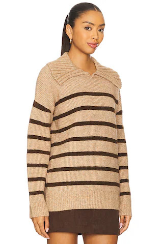 Rayna Oversized Collar Sweater in Brown | Revolve Clothing (Global)