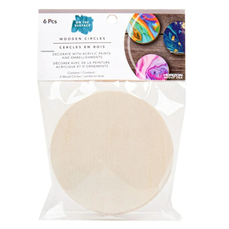 On the Surface Wooden Circles, 6-Pack Wood Circle Shapes | Walmart (US)