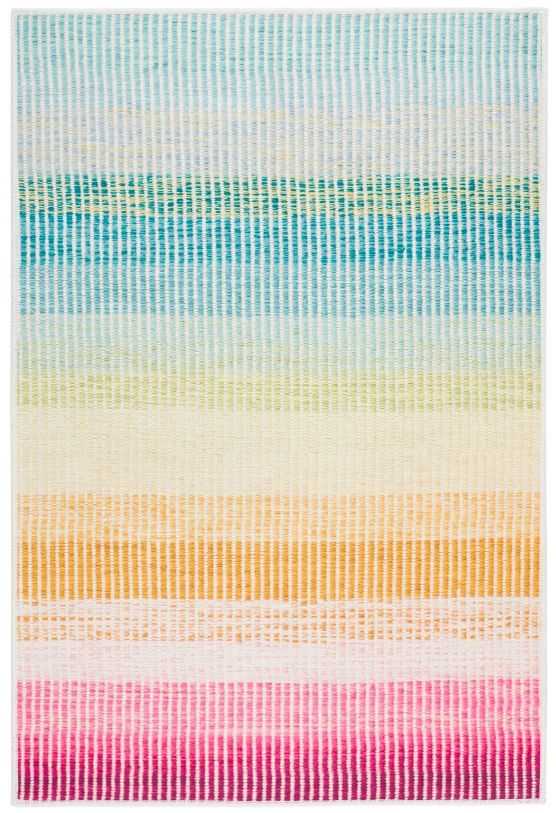 Watercolor Horizon Multi Machine Washable Rug | Annie Selke