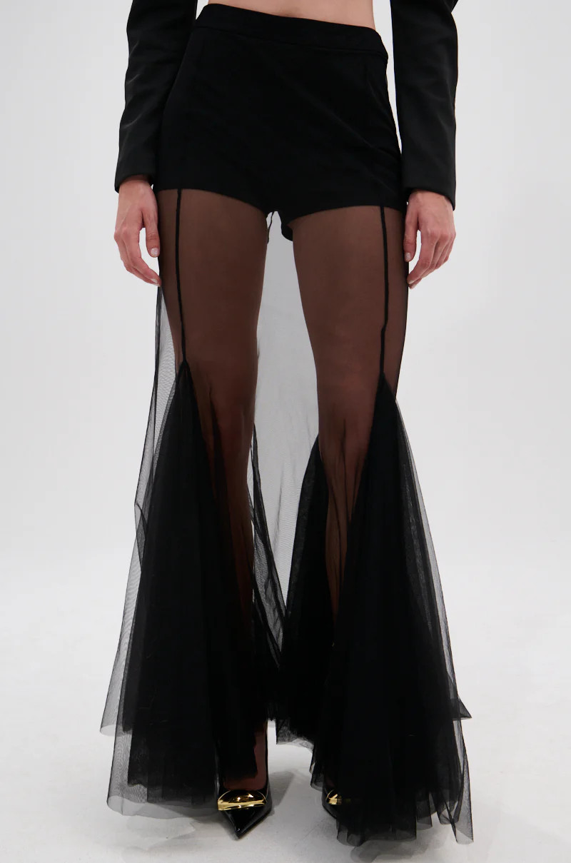 CHLOE MESH FLARE MAXI SKIRT | AKIRA