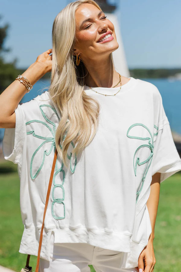 Just Feels Meant To Be White Sweater | The Mint Julep Boutique