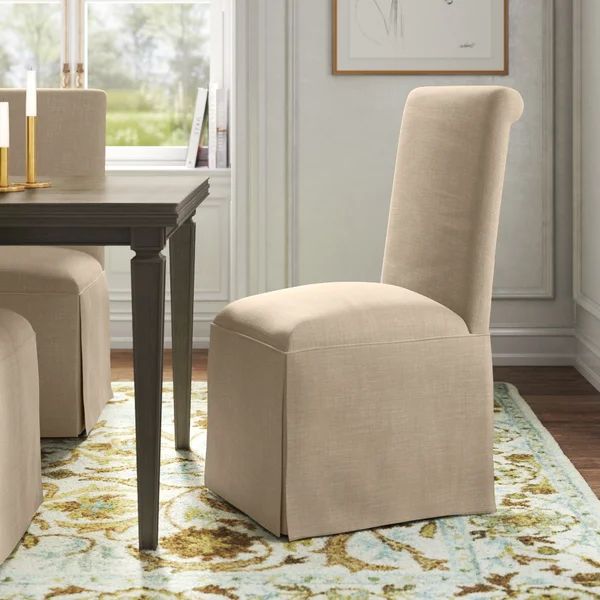 Lillian Upholstered Solid Back Skirted Side Chair | Wayfair North America