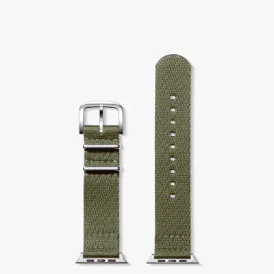 Shinola Apple Watch® Compatible Strap | Khaki Split Nylon | 20mm | Shinola