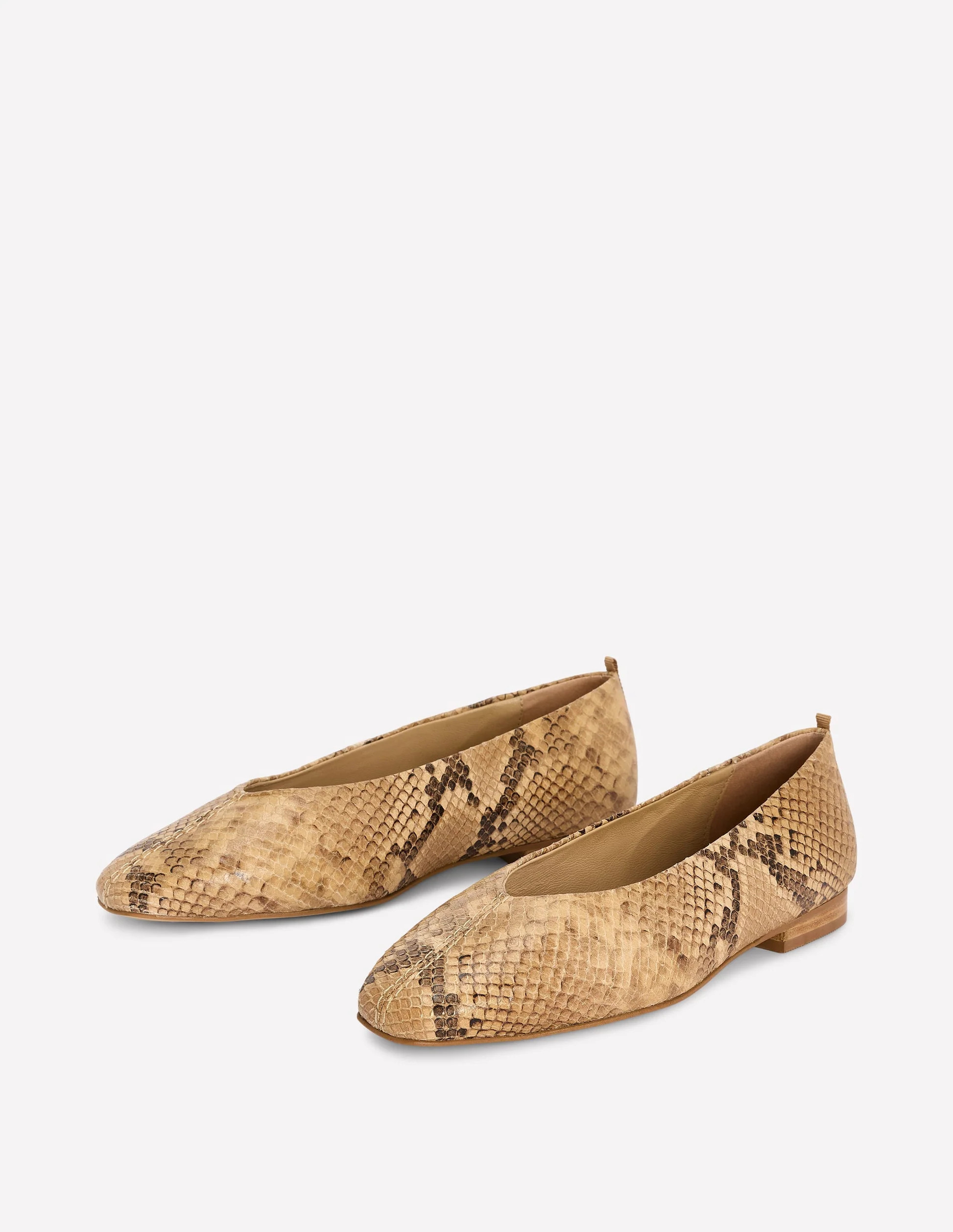 High Cut Stitch Detail Flats-Neutral | Boden (US)