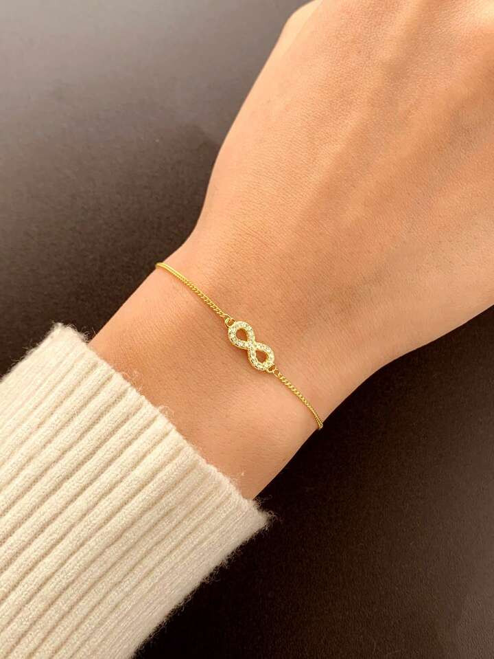 S925 Sterling Silver Infinity Love Classic Chain Simple Style 8 Shaped Bracelet, Gift For Girlfri... | SHEIN
