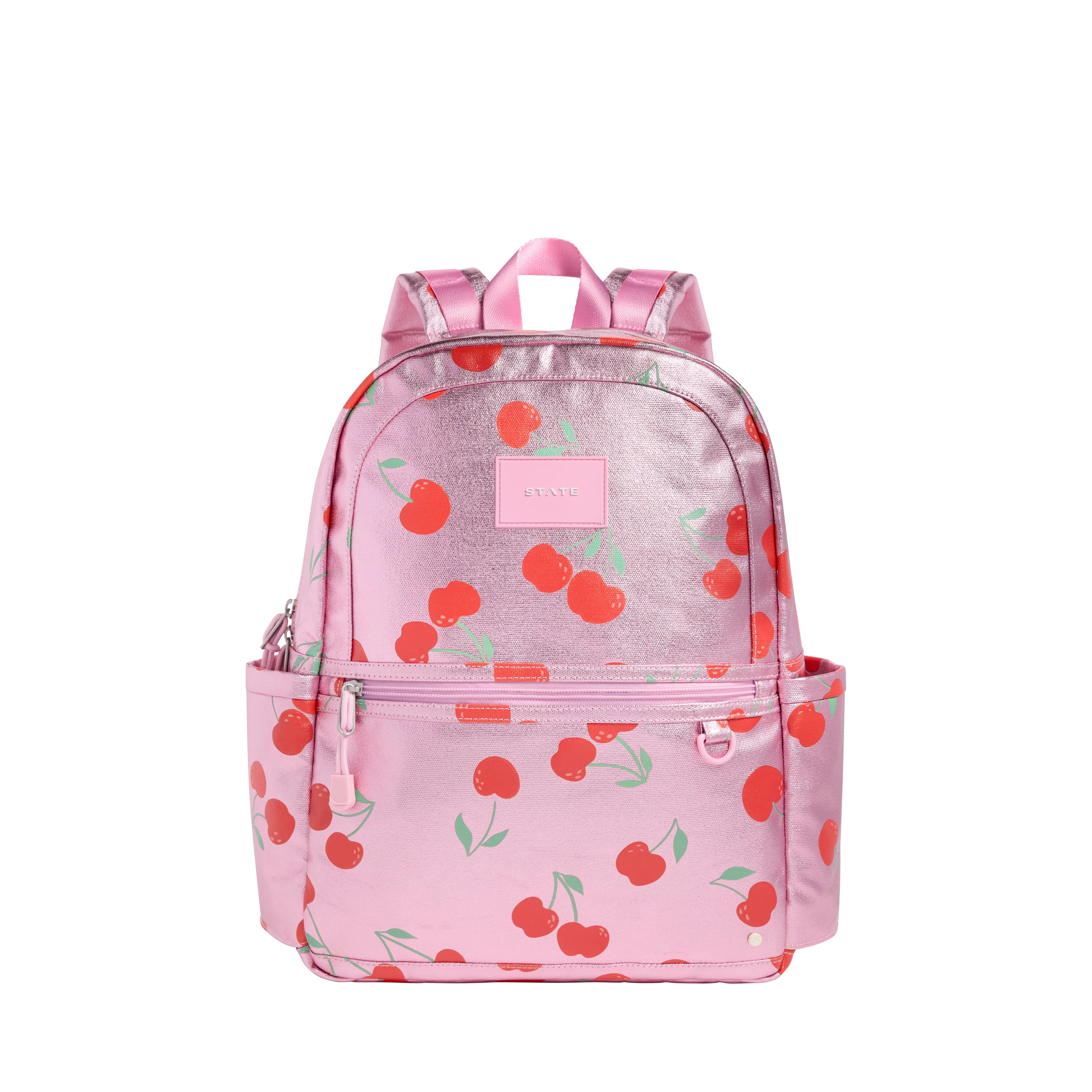 STATE Bags | Kane Kids Backpack Metallic Pink Cherries | Back to School | Travel Backpack | STATE Bags