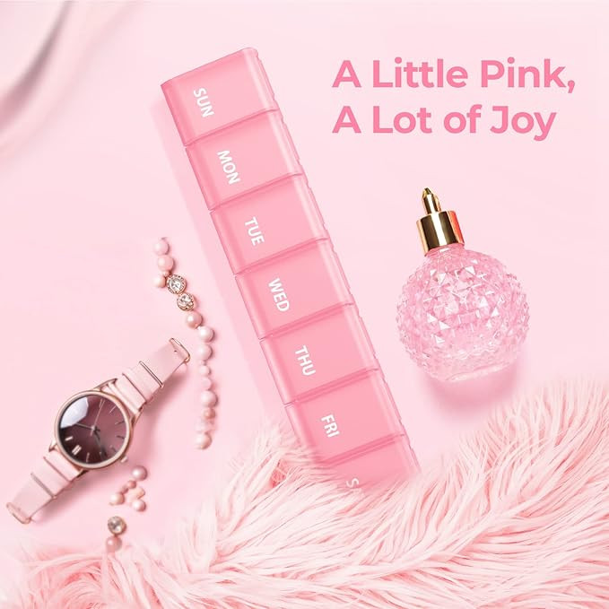 AUVON Weekly Pill Organizer with Effortless Opening Design, Arthritis Friendly Pill Box, BPA-Free... | Amazon (US)