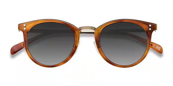 Sun Nostalgia - Round Cinnamon Prescription Sunglasses For Women | Eyebuydirect | EyeBuyDirect.com