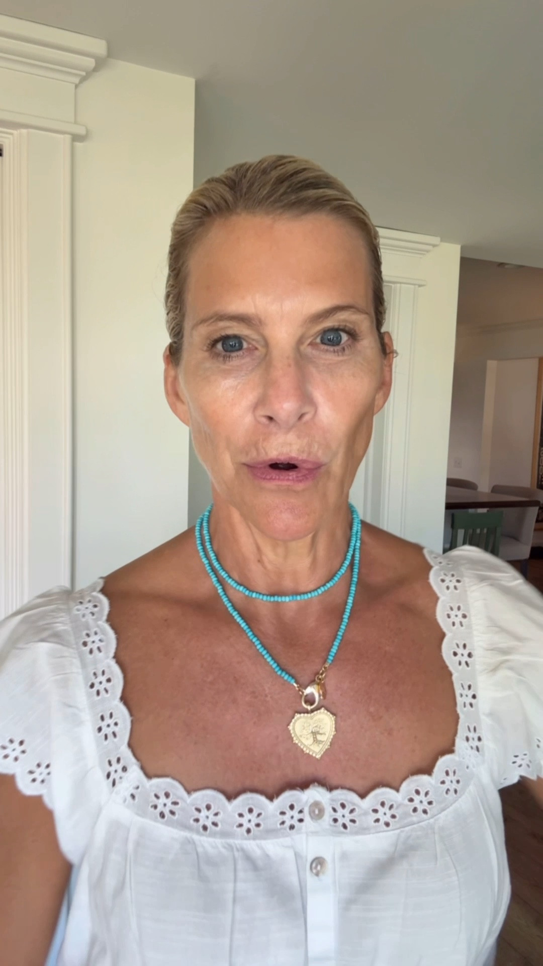 Can you believe this turquoise beaded necklace?  I added a hear pendant for the perfect summer look

#LTKootd #LTKOver40 #LTKTravel
