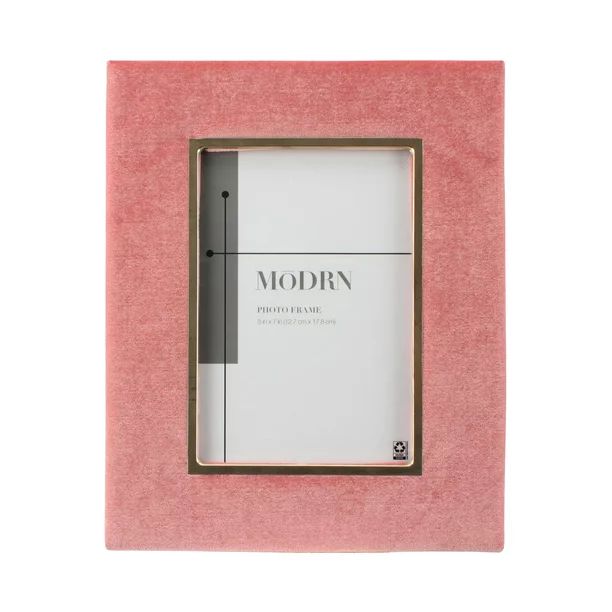 MoDRN 5x7 Rectangular Velvet and Metal Table Top Single Photo Frame, Pink - Walmart.com | Walmart (US)