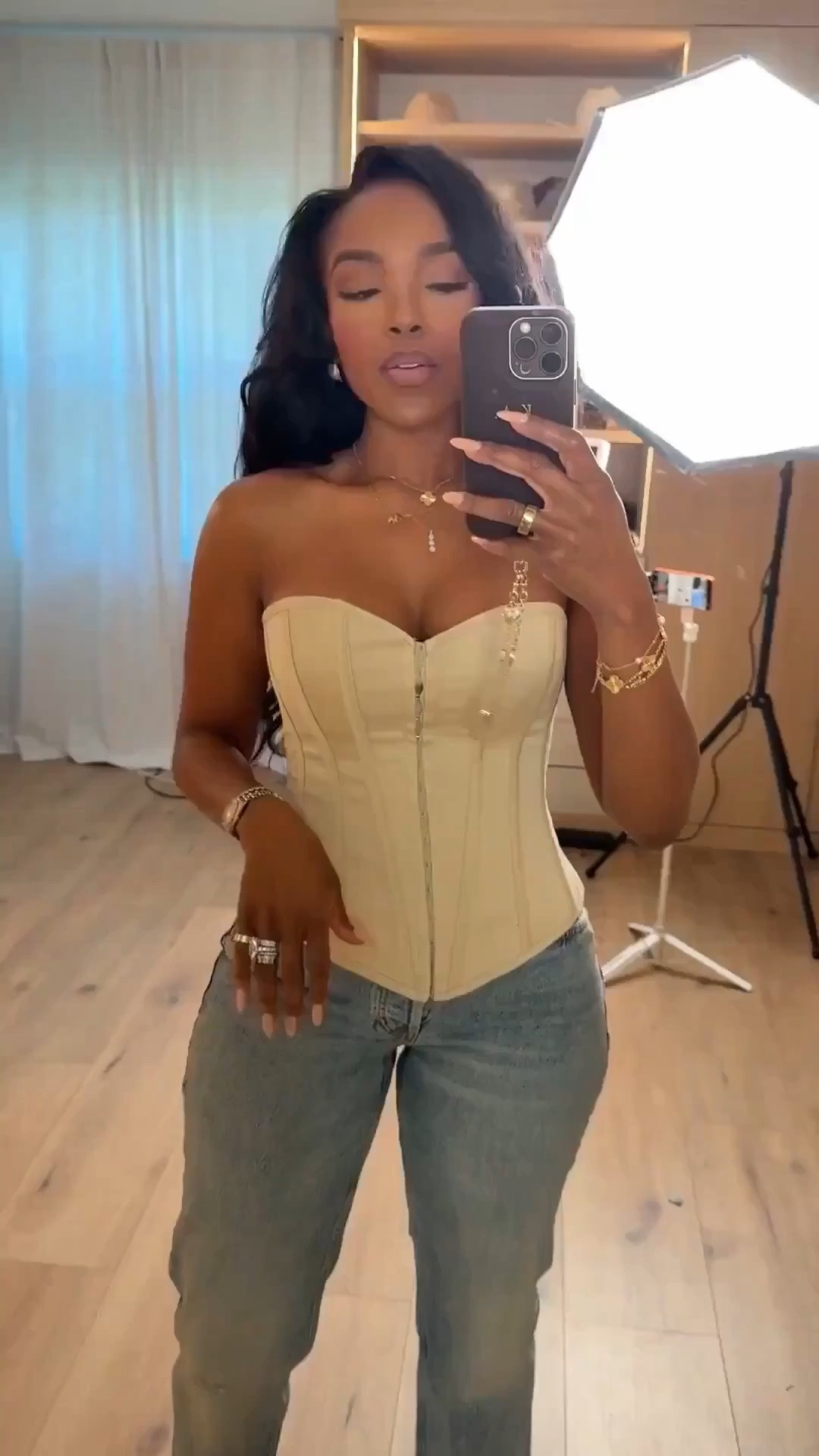 Hi Babes!

This corset top is one of those pieces that instantly elevates a simple pair of jeans. The structured fit snatches the waist beautifully while the light wash denim keeps the look effortless and wearable. It's feminine, flattering, and gives that expensive off-duty model vibe without trying too hard.

If you're petite and curvy, this combination works so well because the corset creates definition through the waist while the relaxed denim balances the silhouette perfectly. It's the kind of outfit that makes you feel confident the second you put it on.

Where to wear this:
• Date nights
• Girls night out
• Dinner with friends
• Concerts
• Weekend brunch
• Vacation evenings
• Shopping days
• Casual events

Undergarments: Strapless bra or adhesive cups for the cleanest look.

Everything is linked below.

xx Kira | IG: KirasFashionFinds

34D - 27 - 40 • Size Small or 4

Follow me on Instagram and YouTube @kirasfashionfinds

#LTKgrwm #LTKootd #LTKdayinmylife