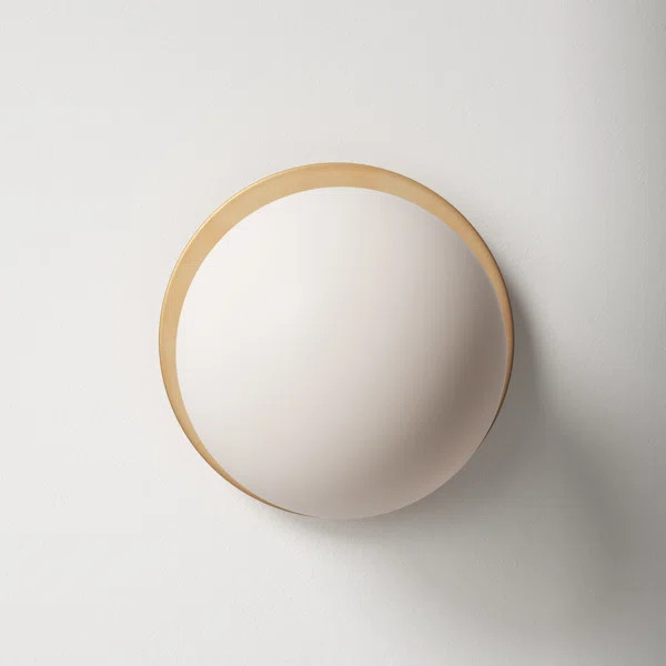 Drake 1 - Light Dimmable Satin Brass Flush Mounted Sconce | Wayfair Professional
