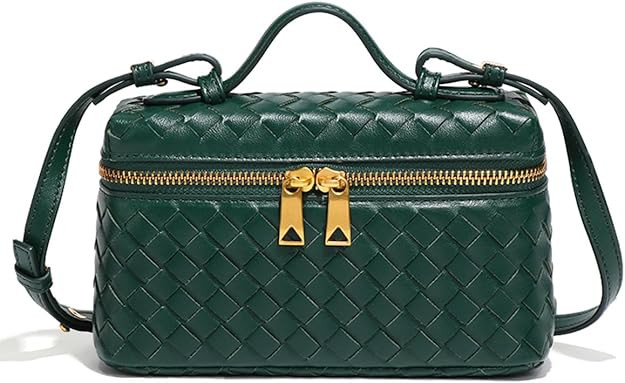 Trendy Woven Crossbody Purse Square Box Bags Women Shoulder Bag Cute Satchels Mini PU Leather Top... | Amazon (US)