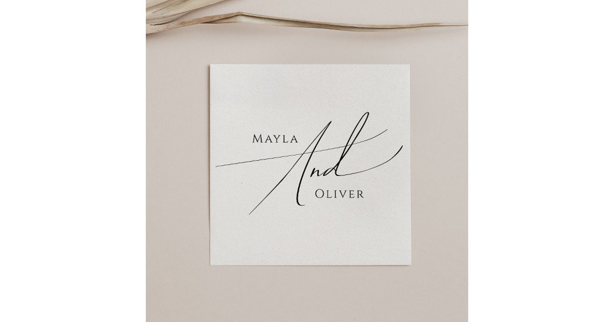 Whimsical Minimalist Script | Wedding Napkins | Zazzle | Zazzle