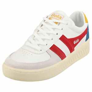 Gola Grandslam Trident Womens White Blue Red Leather & Synthetic Casual Trainers  | eBay | eBay US