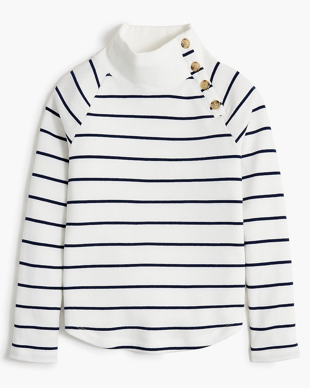 Striped wide button-collar pullover sweatshirt | J.Crew Factory