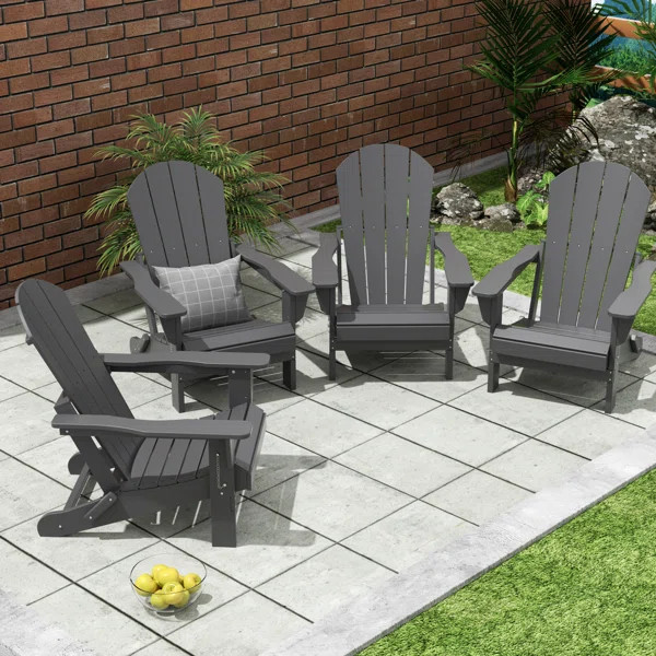 Shawnna Plastic Folding Adirondack Chair (Set of 4) | Wayfair North America