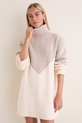 Taupe & Cream Demi Sweater Dress | Tuckernuck (US)