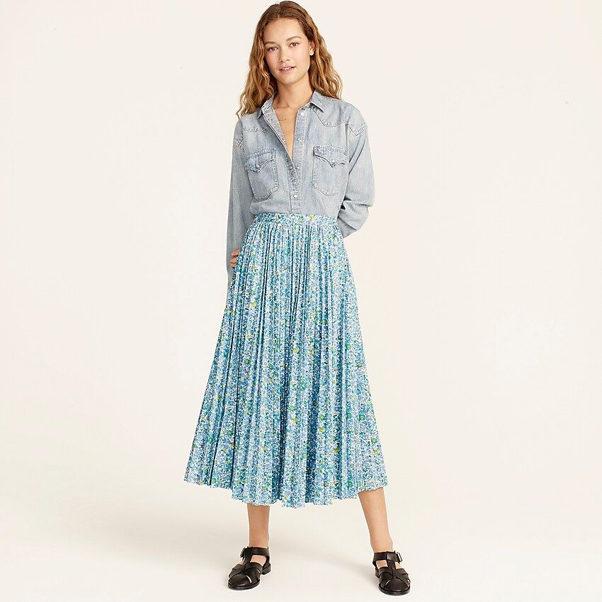 Pleated A-line skirt in blooming floral | J.Crew US