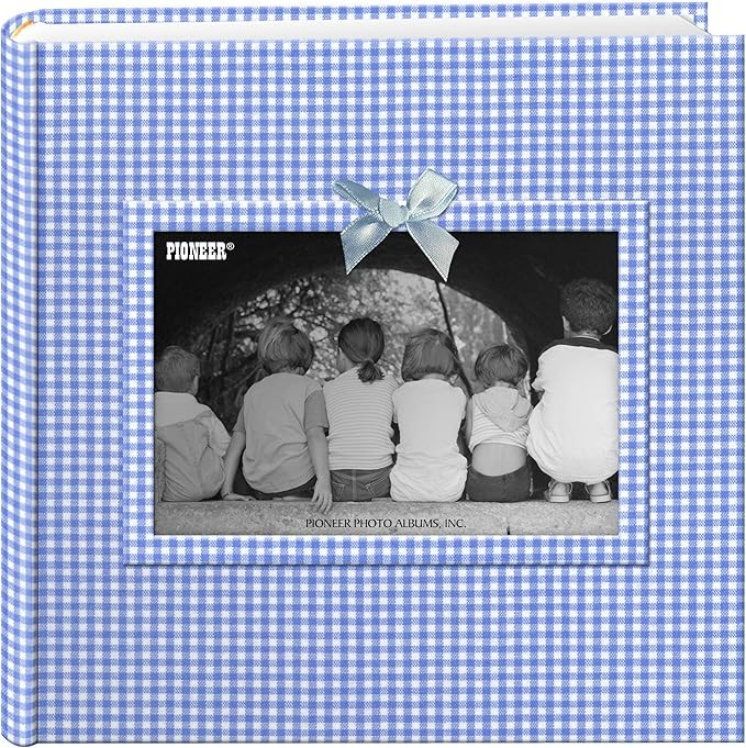 Pioneer Photo Albums 200-Pocket Gingham Fabric Frame Cover Photo Album for 4 by 6-Inch Prints, Bl... | Amazon (US)