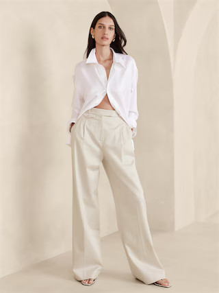 Carmel Pleated Wide-Leg Pant | Banana Republic (US)