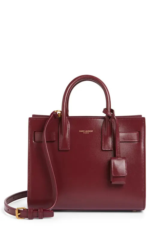 Saint Laurent Nano Sac de Jour Leather Tote in New Dark Bordeaux at Nordstrom | Nordstrom