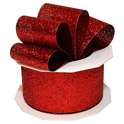 Morex Ribbon 98509 /10-609 Princess Glitter Metallic and Nylon Ribbon, 1-1/2-Inch by 10-Yard, Ruby | Amazon (US)