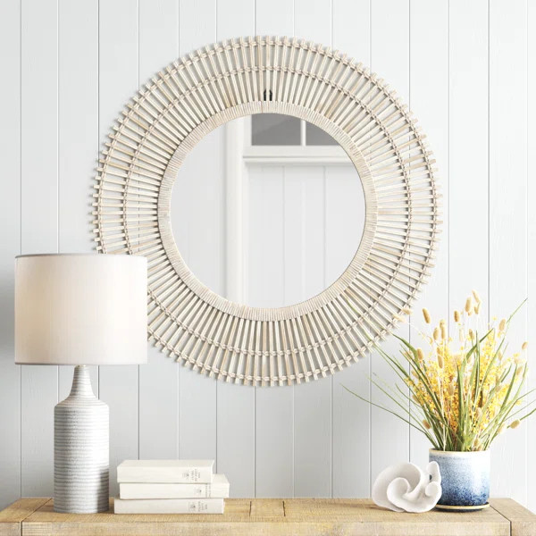 Amesbury Solid Wood Circle Wall Mirror | Wayfair North America