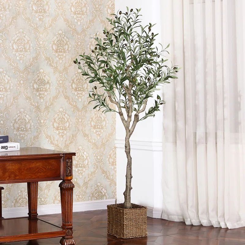 Adcock Faux Olive Tree Tree in Pot | Wayfair North America