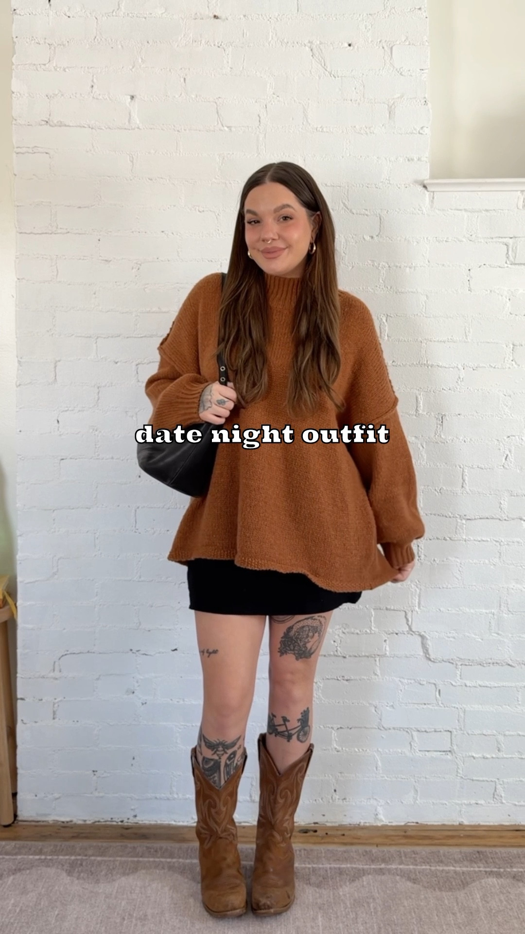 the perfect date night combo: oversized sweater, mini skort, boots!!! never fails! 

sweater - medium 
skirt - medium
boots - TTS

#LTKmomlife #LTKgrwm