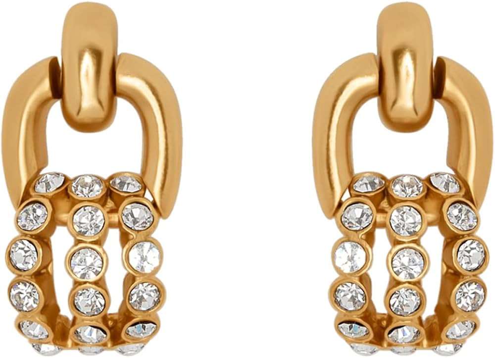 Amazon.com: Oscar de la Renta, Pave Link Earrings, Crystal : Luxury Stores | Amazon (US)
