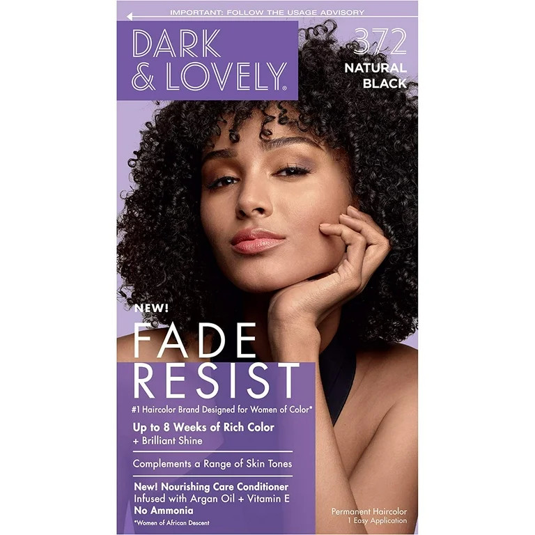 Permanent Hair Color by Dark and Lovely Fade Resist up to 100% Gray Coverage Dye, Natural Black 3... | Walmart (US)