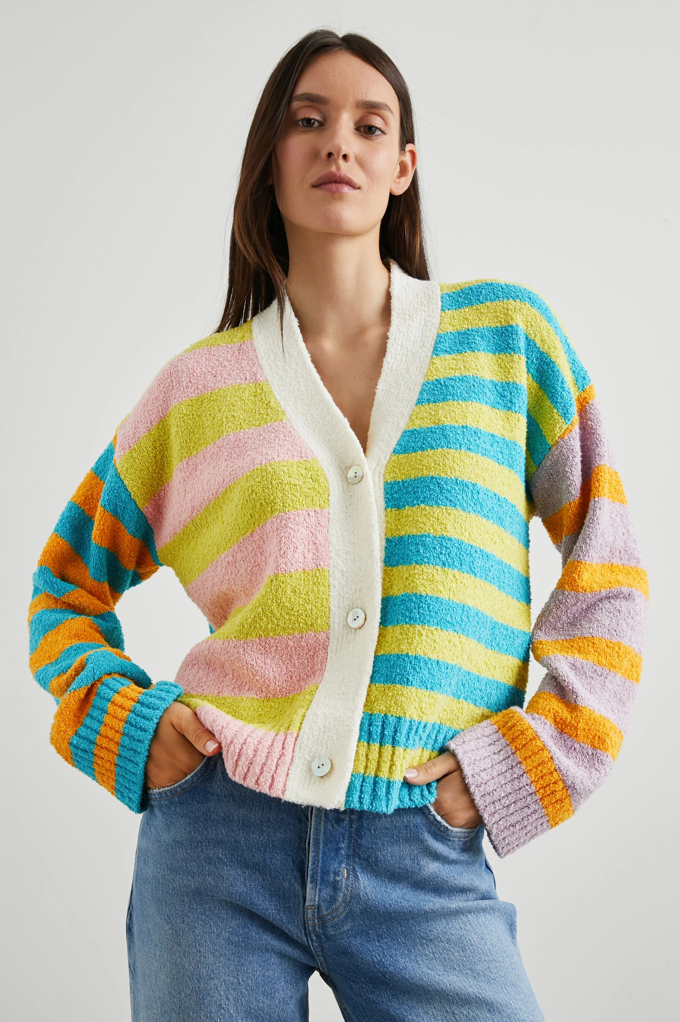 GENEVA CARDIGAN - MIXED STRIPE | Rails
