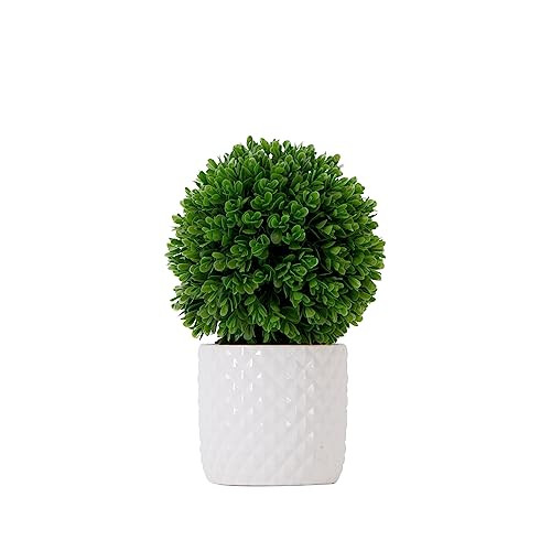 Nearly Natural 10in. Artificial Boxwood Topiary Plant with Decorative Planter | Amazon (US)