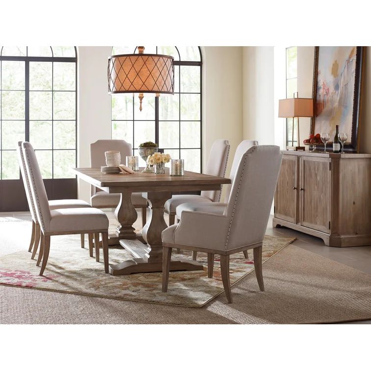 Sherer Extendable Pine Solid Wood Trestle Dining Table | Wayfair North America