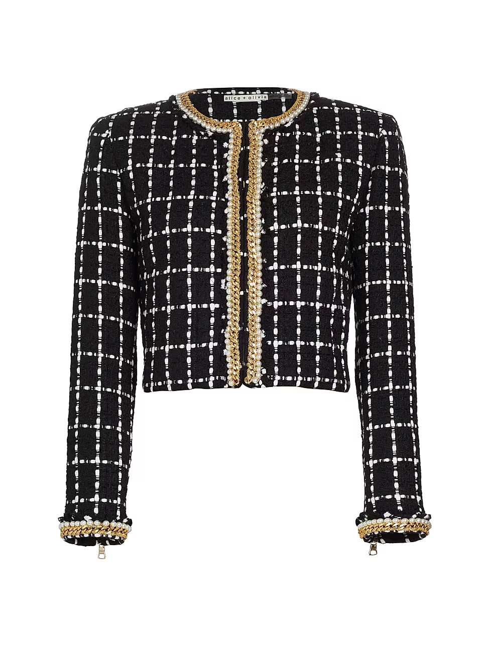 Alice + Olivia Sabina Threaded Windowpane Jacket | Saks Fifth Avenue