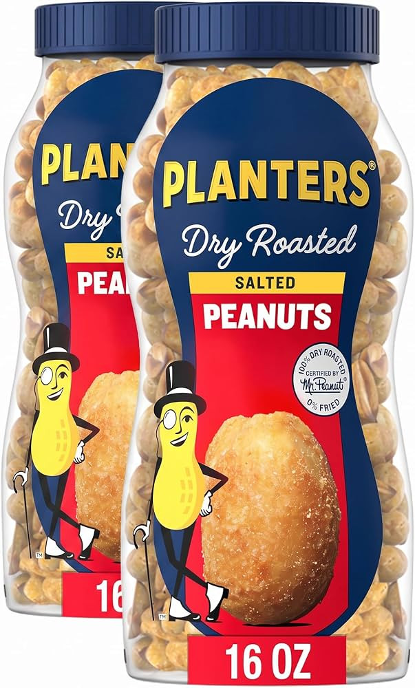 PLANTERS Salted Peanuts, Dry Roasted Peanuts, Party Snacks, Plant Based Protein, Snacks For Adult... | Amazon (US)