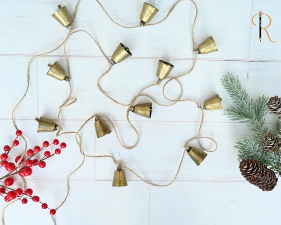 Bells Garland, Rustic décor, Antique Bell Garland, Farmhouse Décor, Boho Decor | Etsy (US)
