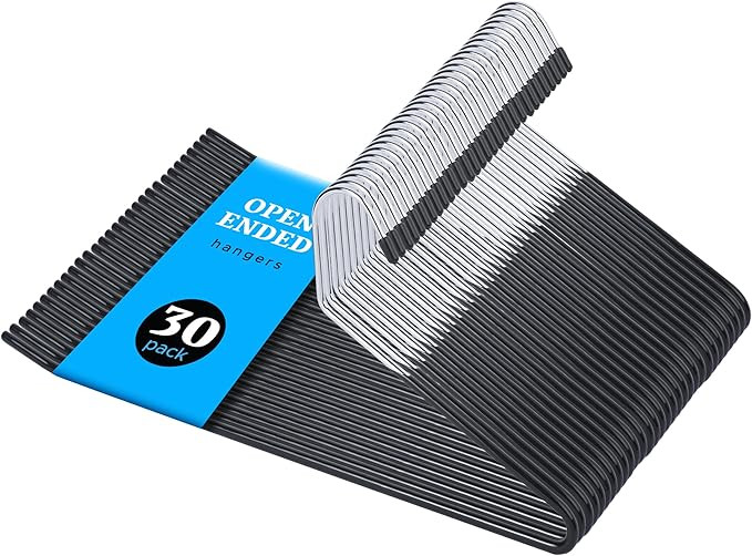 Metal Pants Hangers for Men- Pant Hangers Non Slip Open Ended Trouser Hanger, Black Dress Pants H... | Amazon (US)