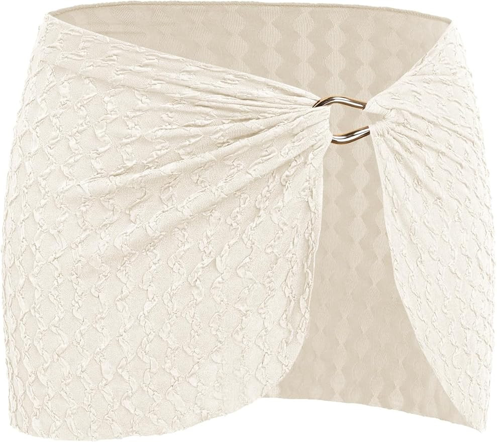 ZAFUL Sarong Coverups for Women Textured Beach Vacation Bathing Suit Cover Up Wrap Swim Bikini Mi... | Amazon (US)